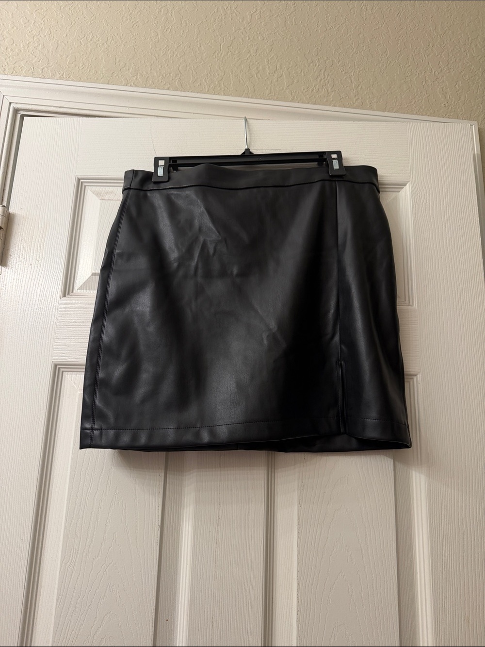 Shinestar Black Faux Leather Mini Skirt